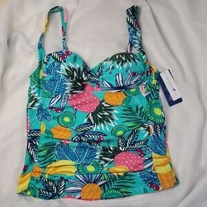 Caribbean Joe  Swim Top Size 10 New With Tags